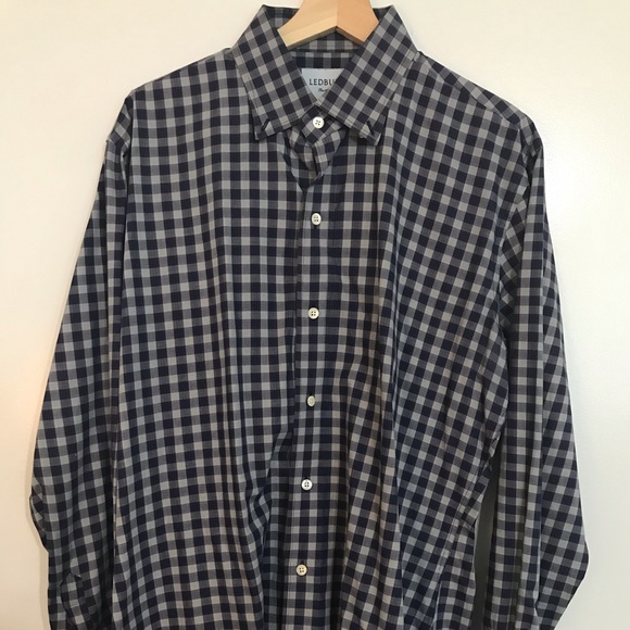 Ledbury Men’s L Long Sleeve Dress Shirt Button - Picture 1 of 5